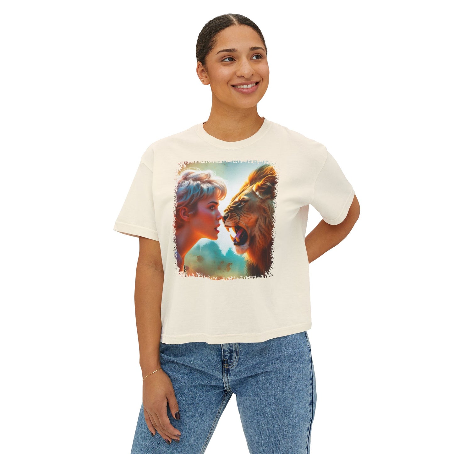 PERSONALIZE Fierce Stillness - Oversized Boxy Fit Graphic T-shirt
