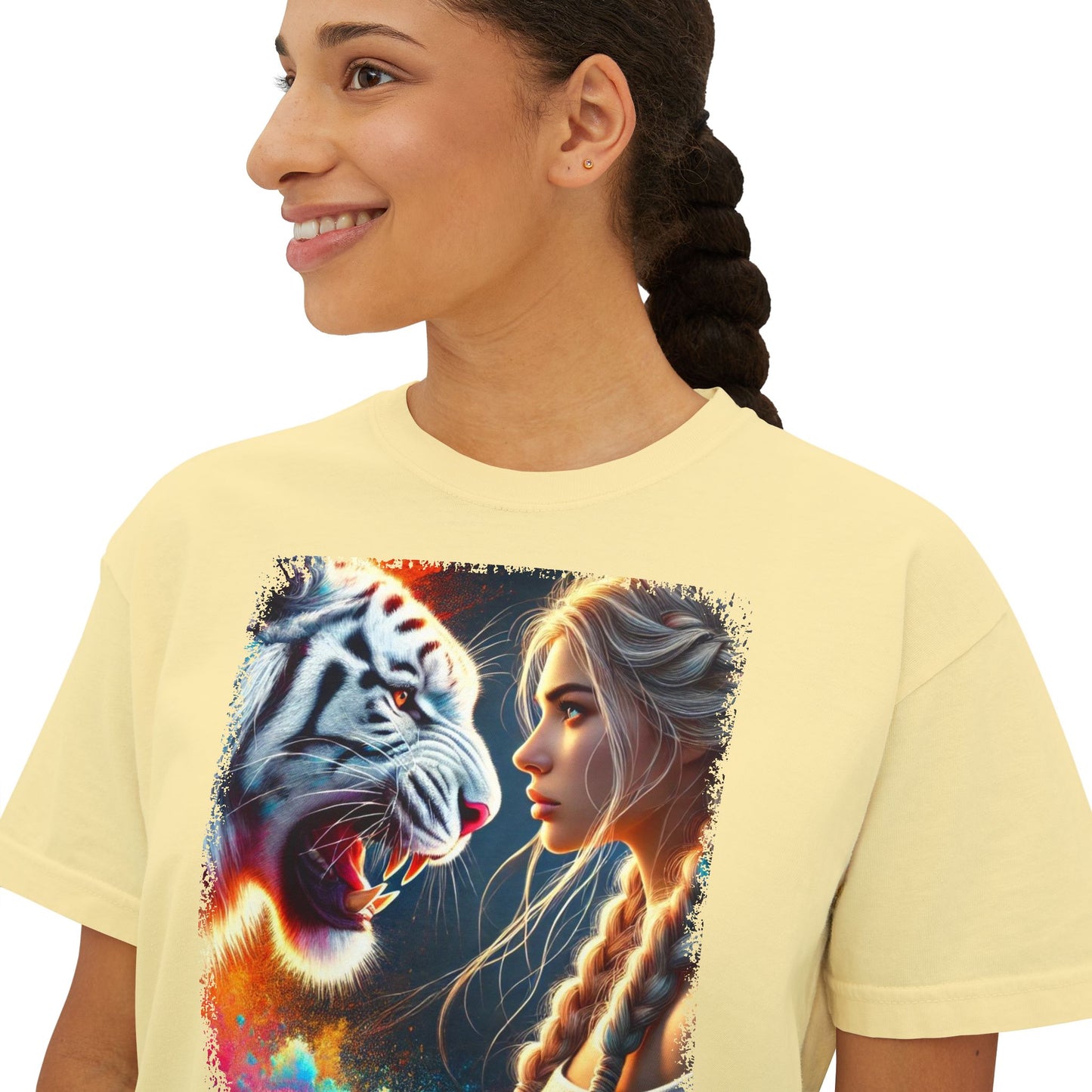 PERSONALIZE Eye of the Striped Storm - Oversized Boxy Fit Graphic T-shirt