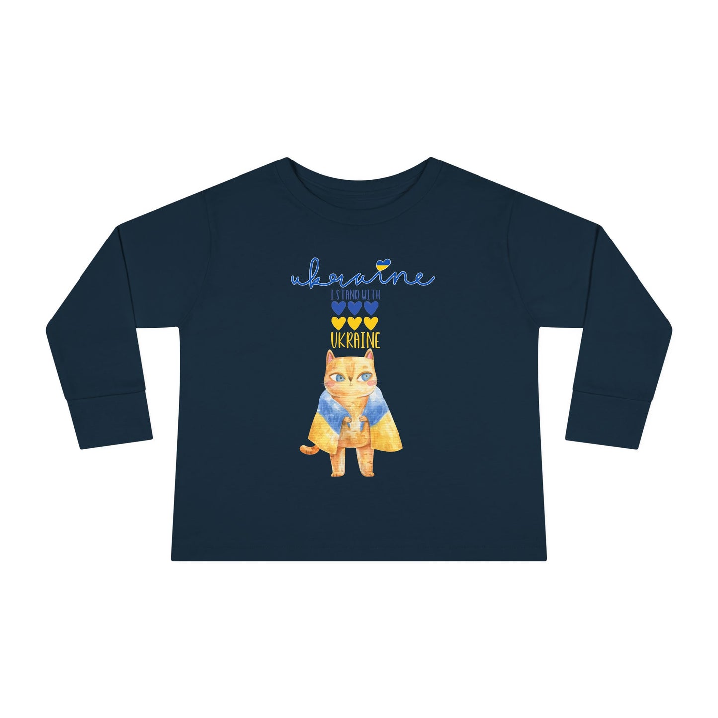 Toddler Long Sleeve Tee with Pride in Blue & Yellow Design