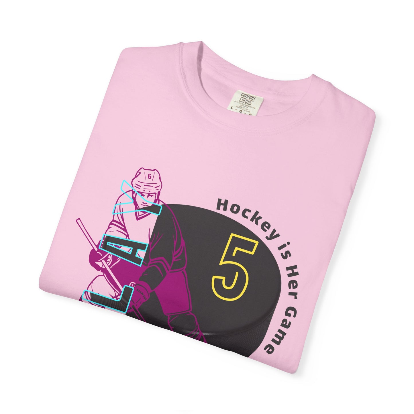 PERSONALIZE Women's Hockey Player Garment-Dyed T-shirt