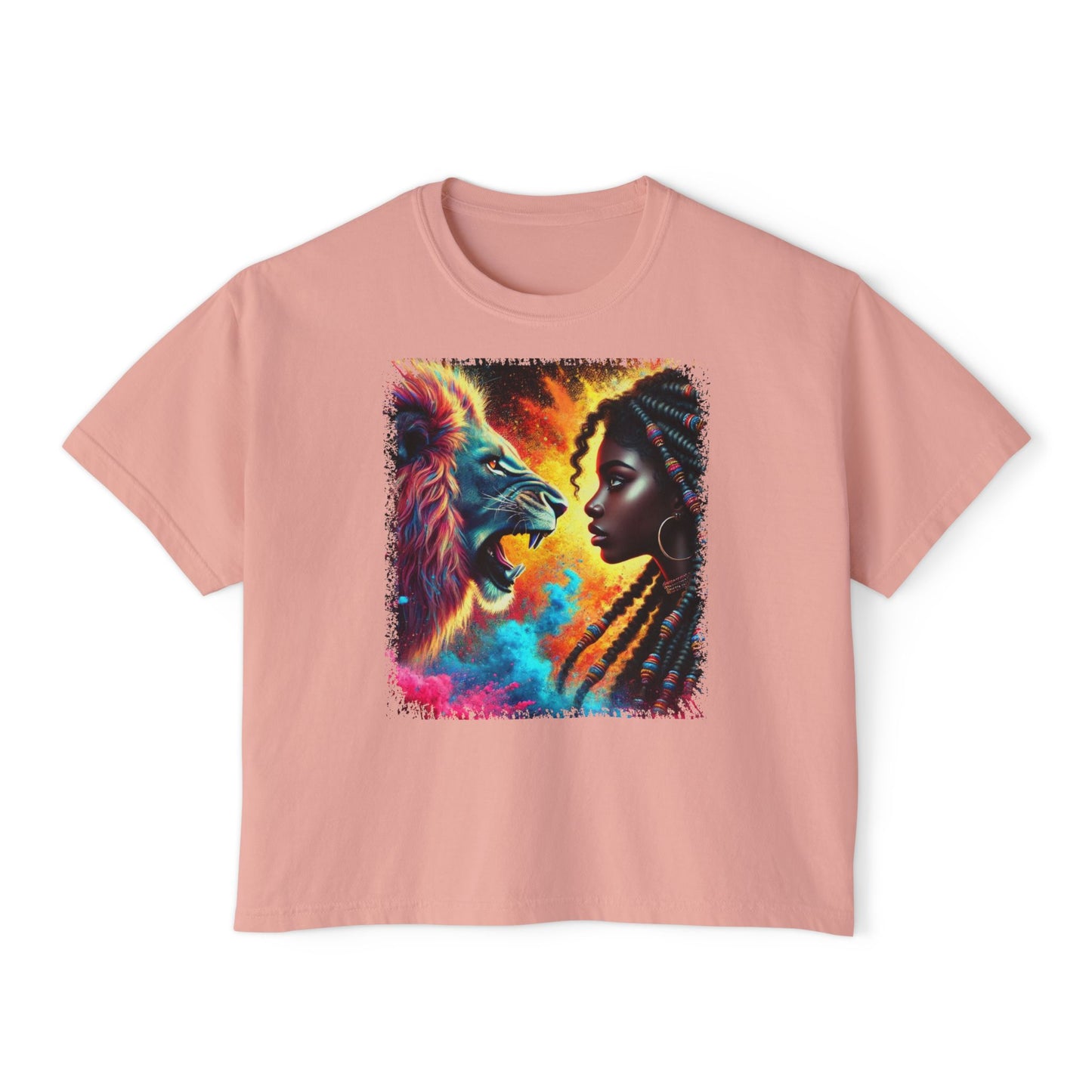 PERSONALIZE The Girl Who Roared in Silence Oversized Boxy Fit Graphic T-shirt