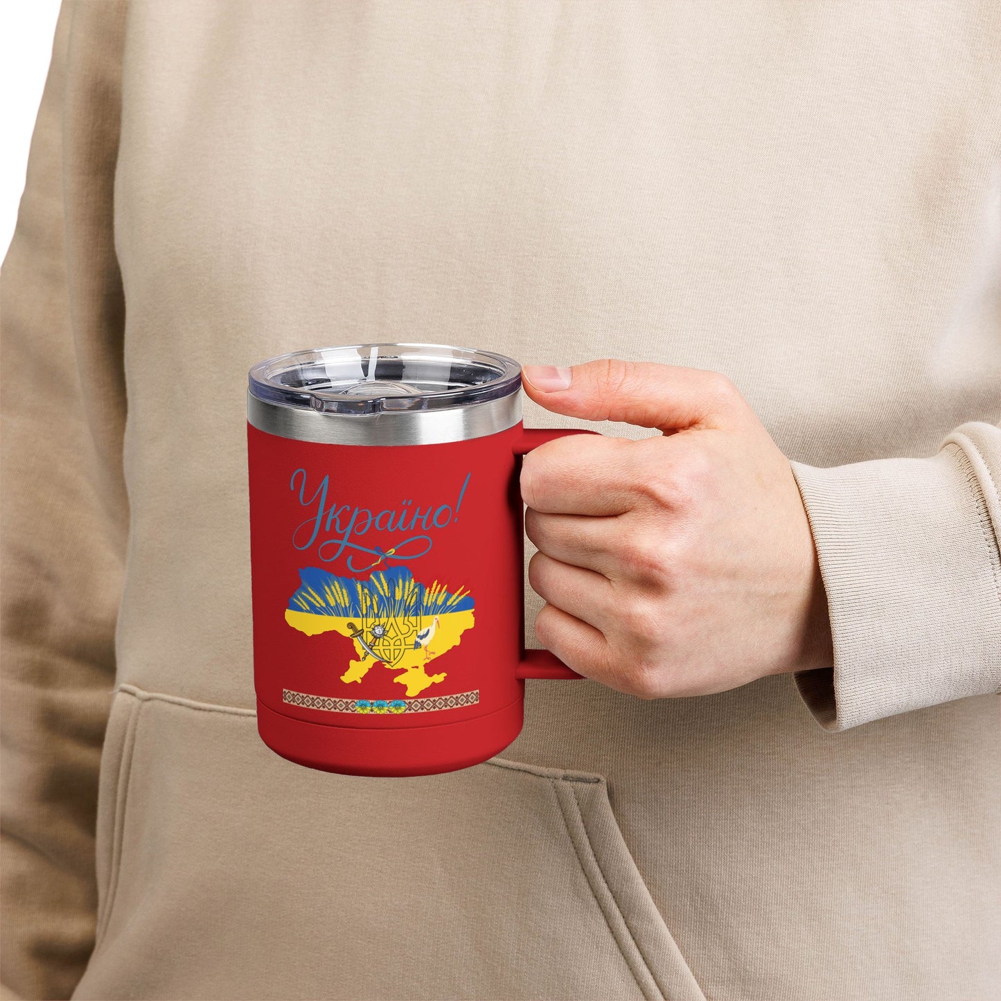 Ukrainian Kozak Mug Tumbler, 15oz