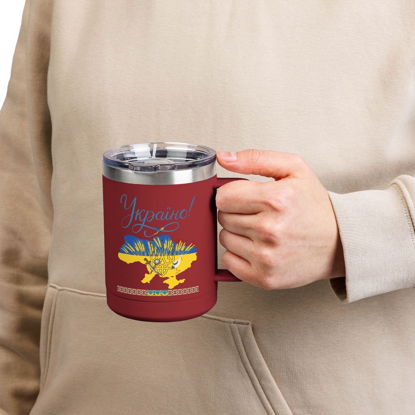 Ukrainian Kozak Mug Tumbler, 15oz