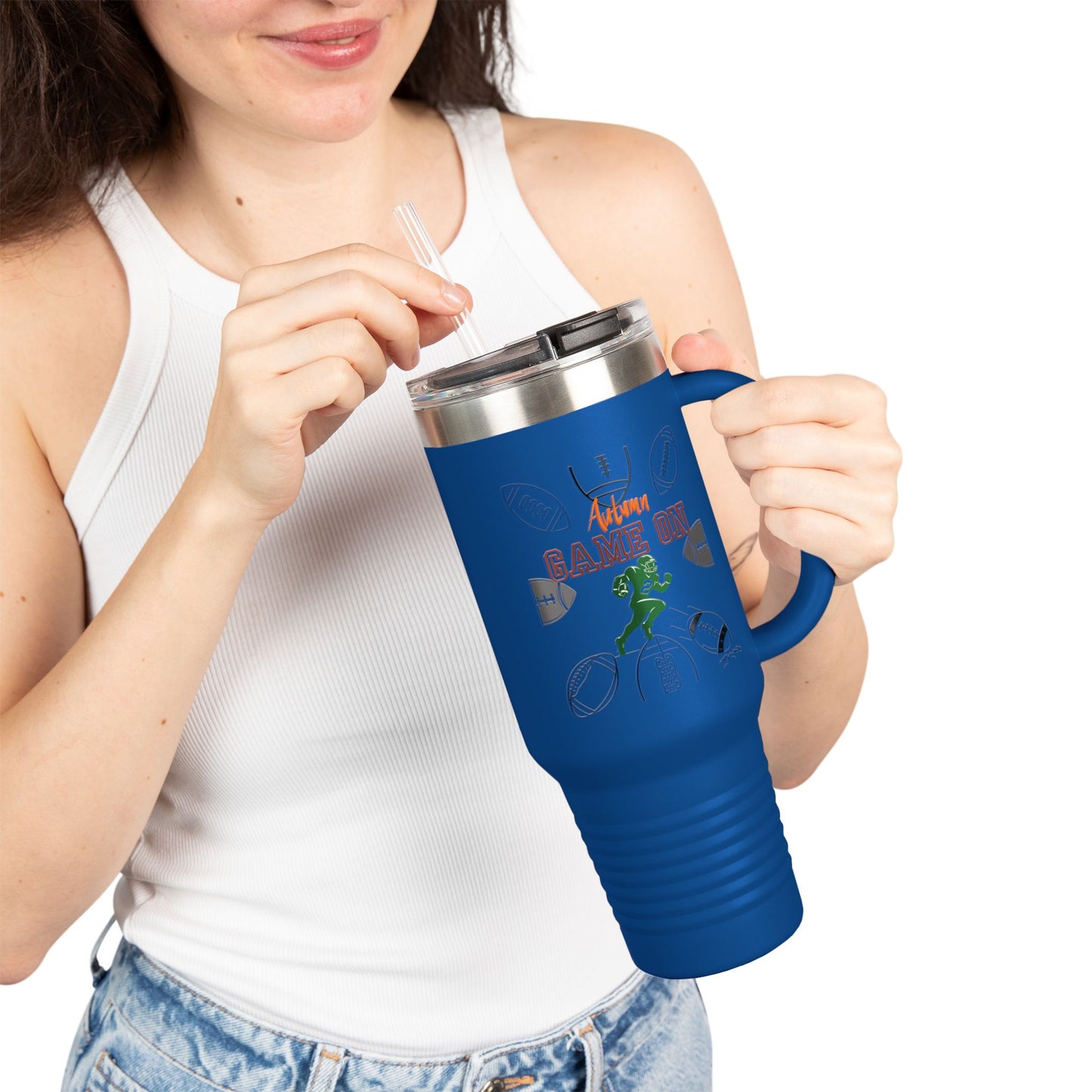 Game On Football Season Sporty Insulated Travel Mug, 40oz
