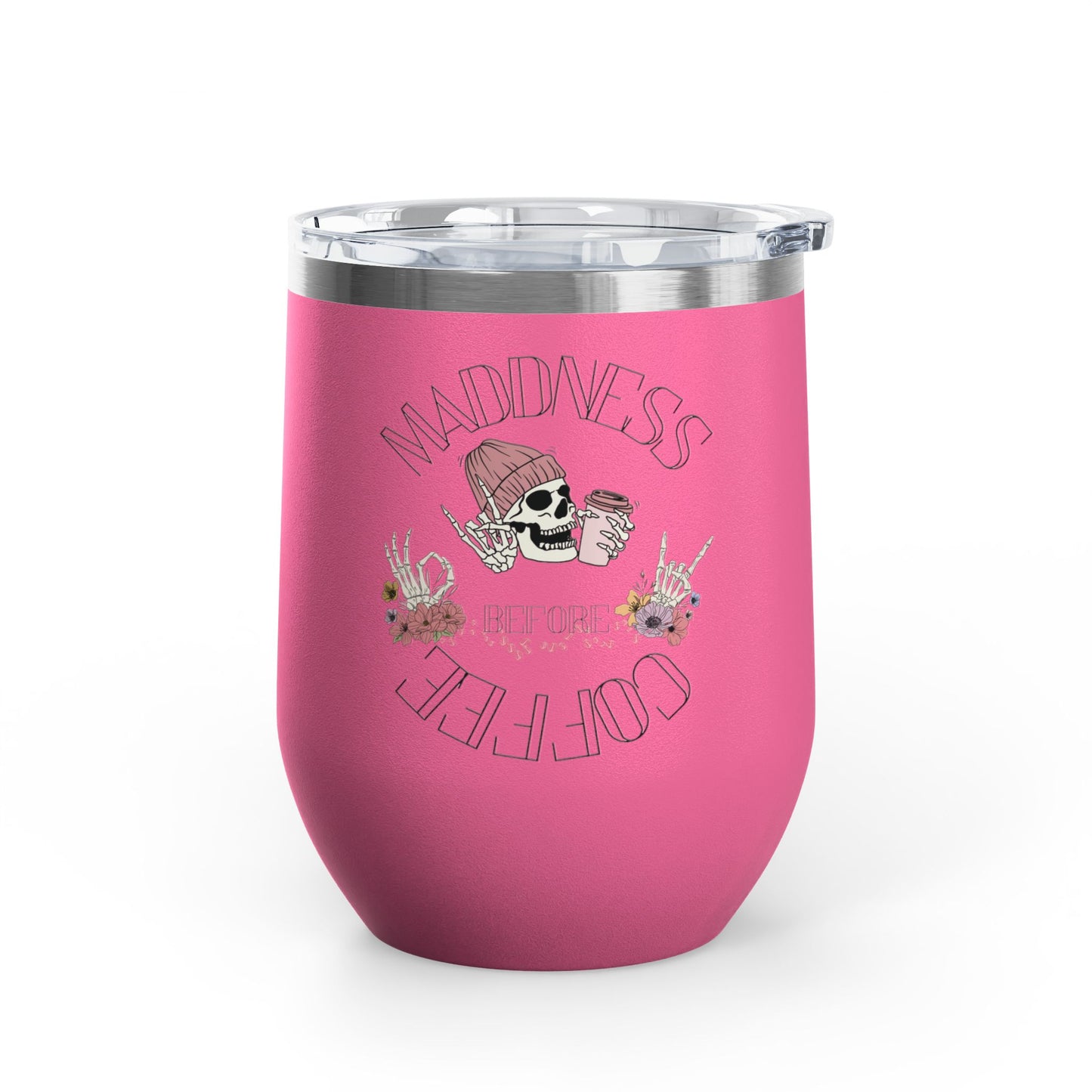 Skull Madness with Flowers Travel Mug 12oz