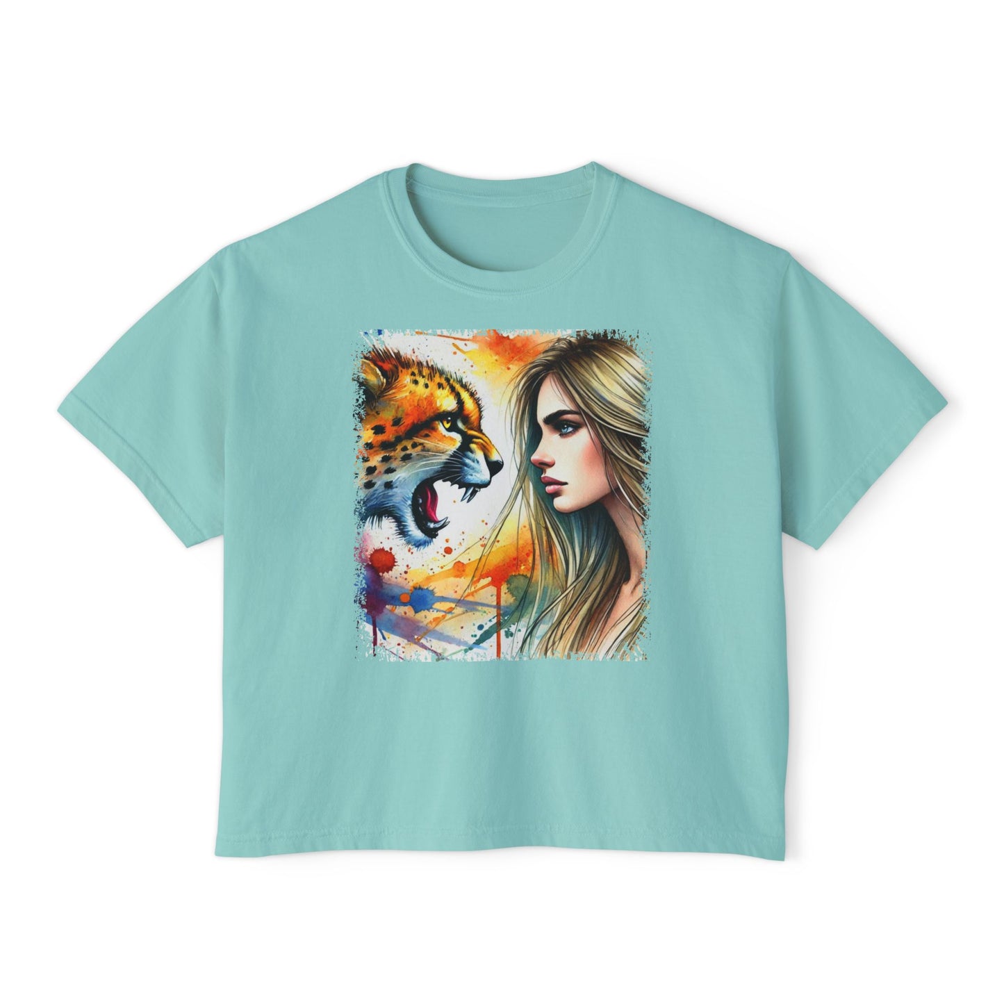 PERSONALIZE She Runs with No Fear - Oversized Boxy Fit Graphic T-shirt