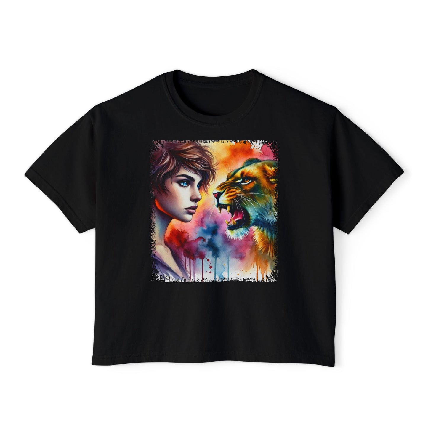 PERSONALIZE Lionheart Stare Oversize Boxy Fit Graphic T-shirt