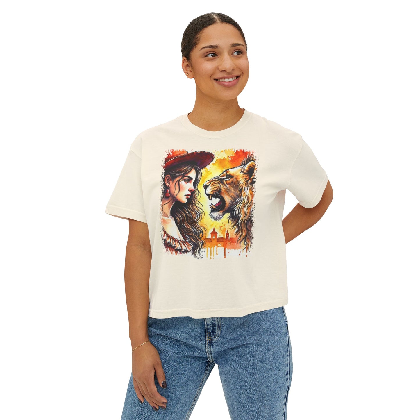 PERSONALIZE Staring Down Majesty Oversized Boxy Fit Graphic T-shirt