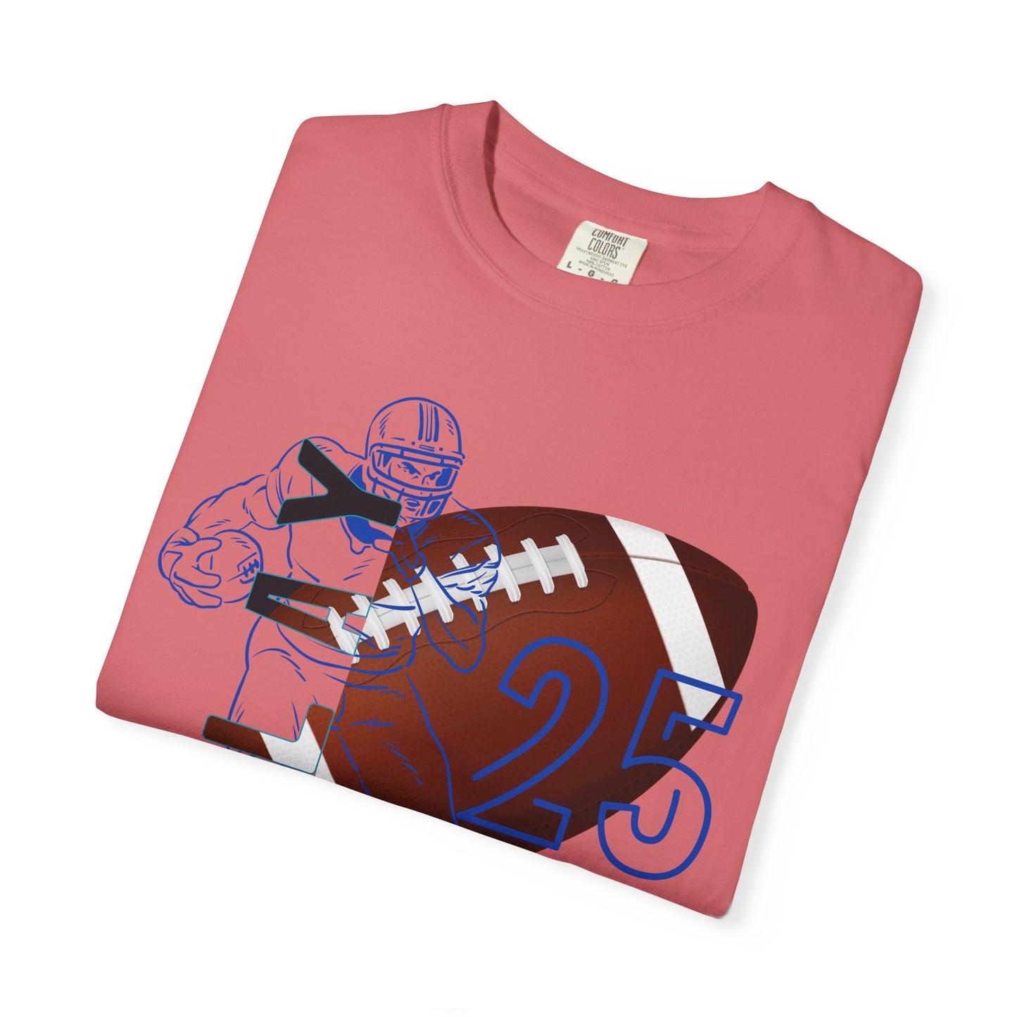 Personalize Unisex Football Garment-Dyed T-shirt