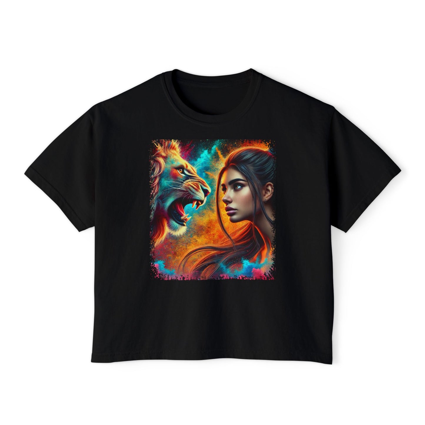 PERSONALIZE Soul of a Lioness Oversized Boxy Fit Graphic T-shirt