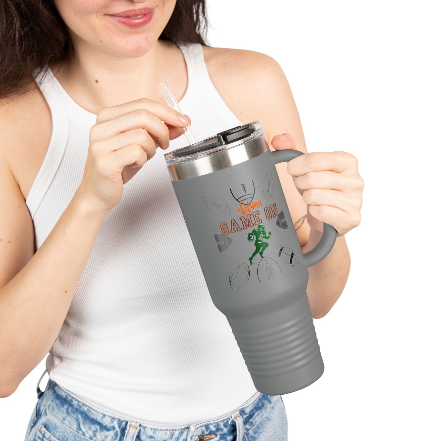 Game On Football Season Sporty Insulated Travel Mug, 40oz