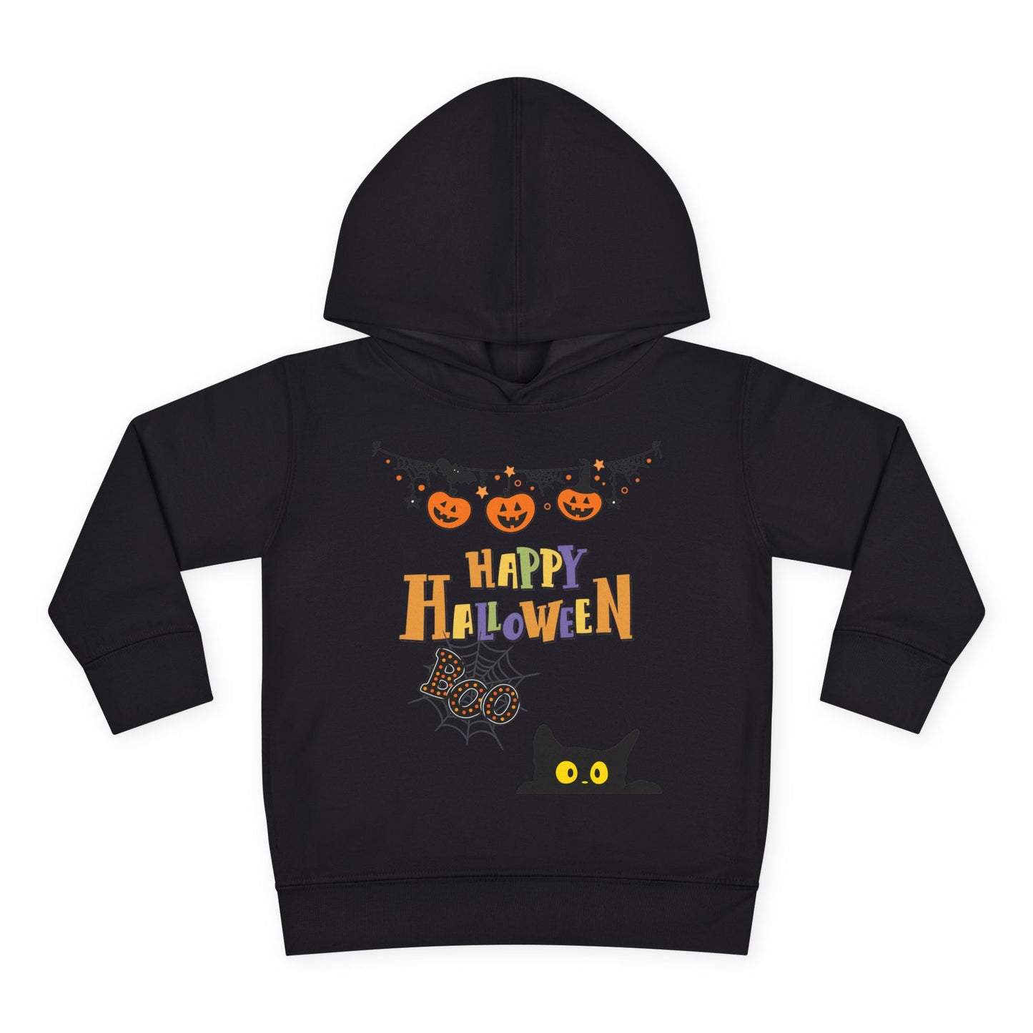 Toddler Black Cat & Pumpkin Patch Fleece Hoodie