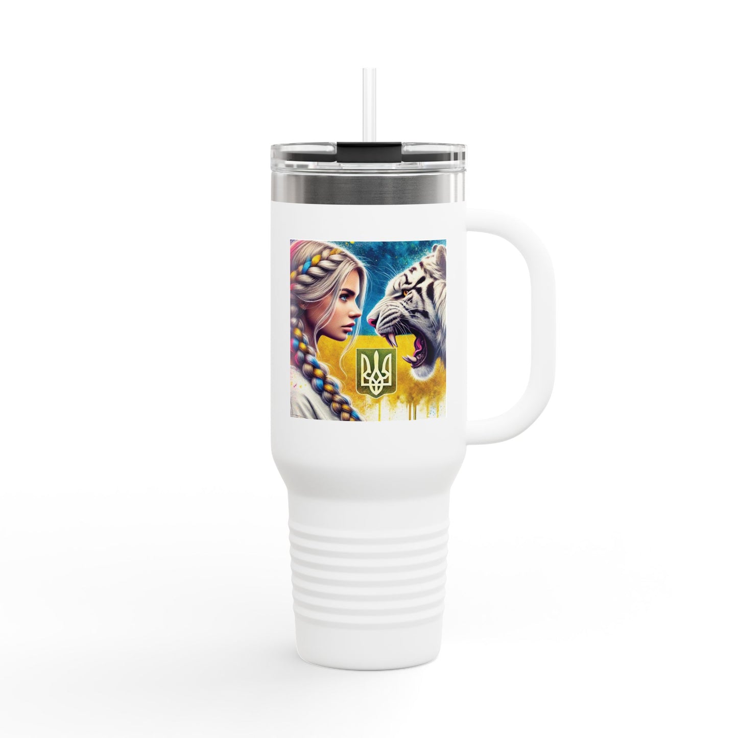 Ukrainian Wild Spirit Girl Travel Mug, 40oz