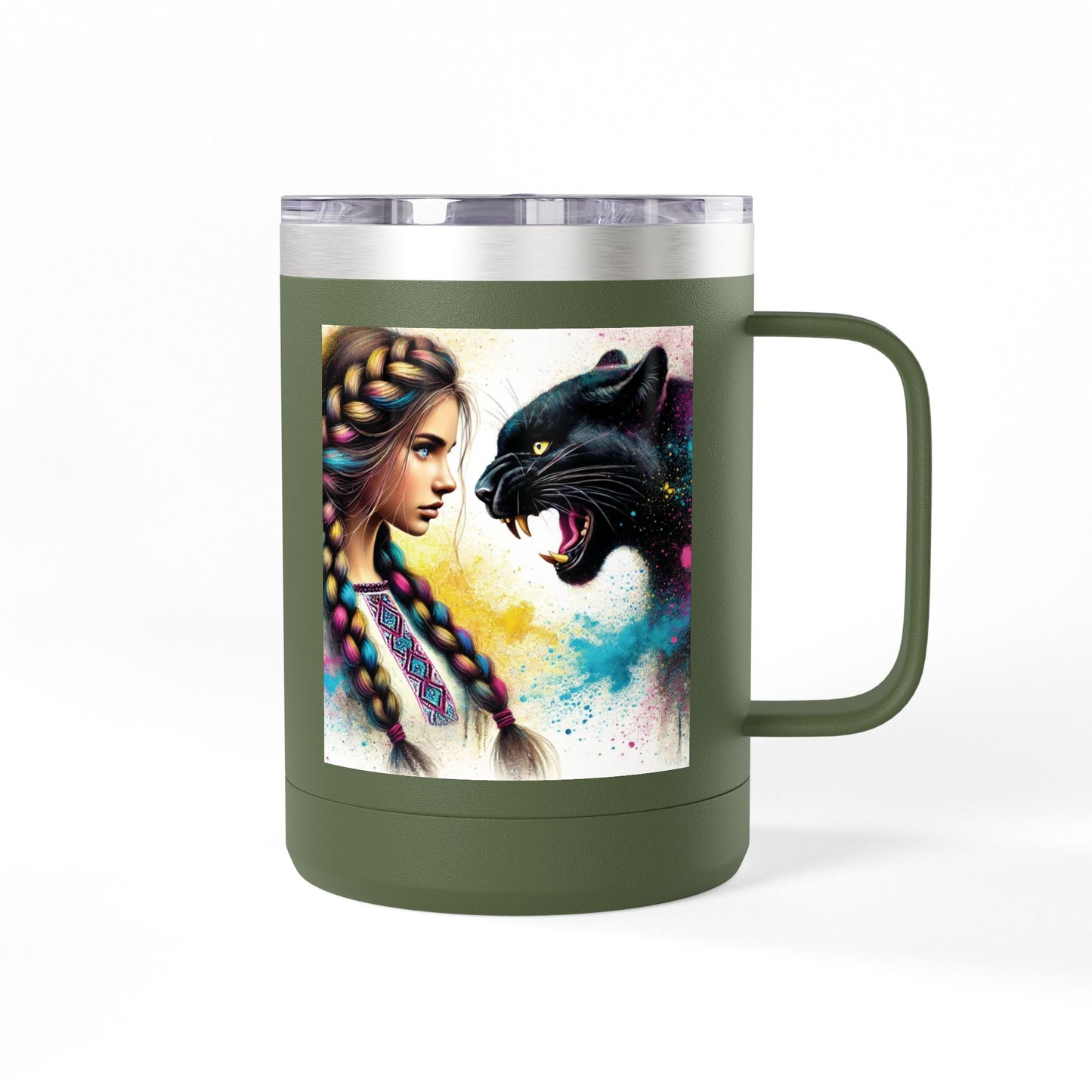 Ukrainian Wild Spirit Girl Mug Tumbler, 15oz