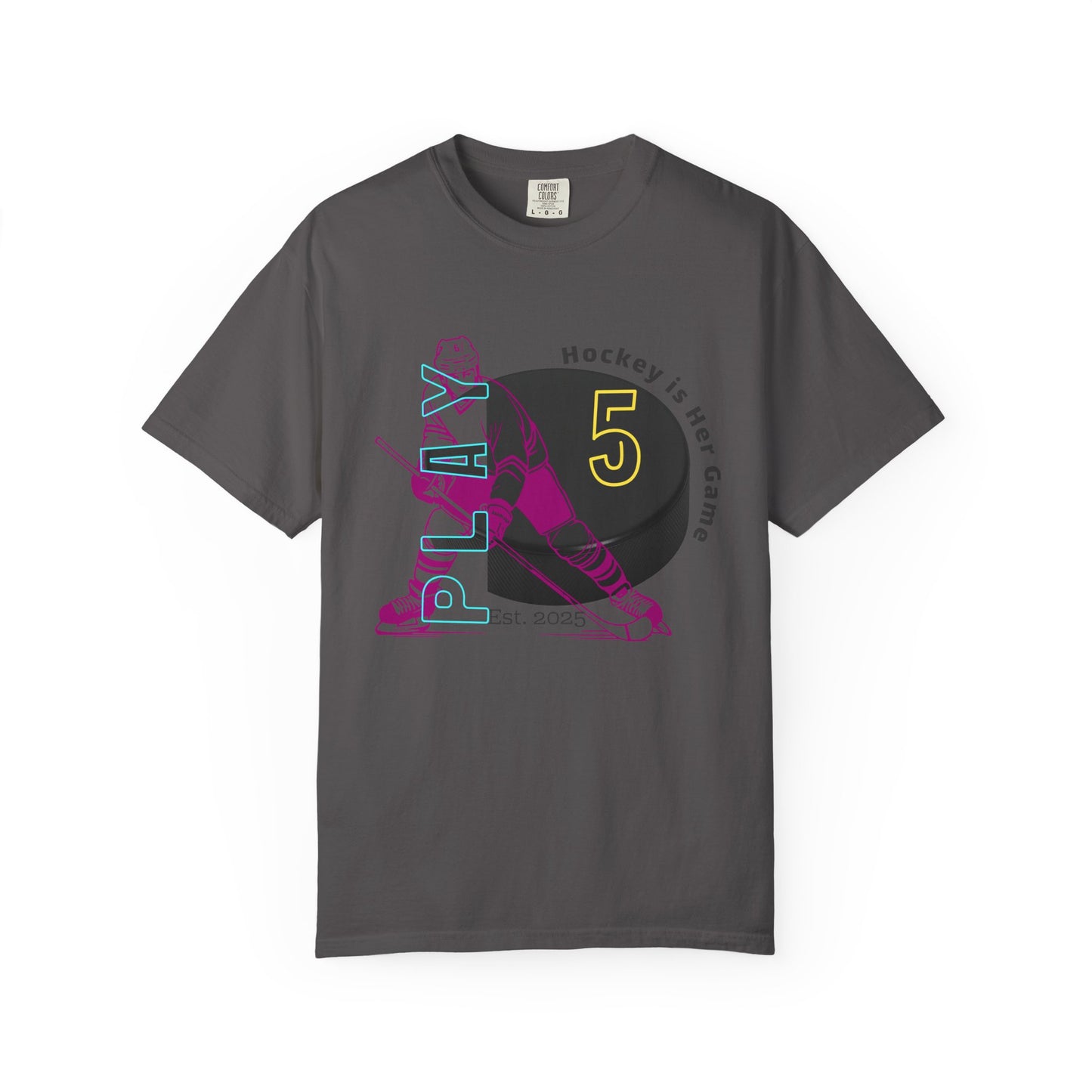 PERSONALIZE Women's Hockey Player Garment-Dyed T-shirt