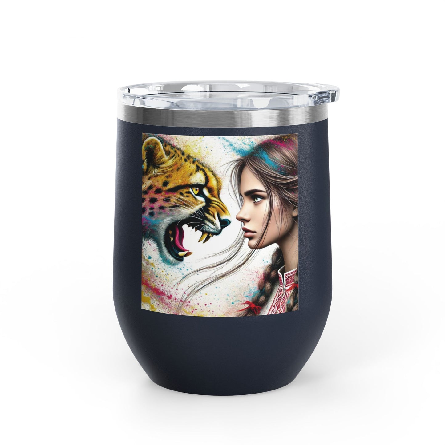 Ukrainian Wild Spirit Girl Travel Mug Size 12oz