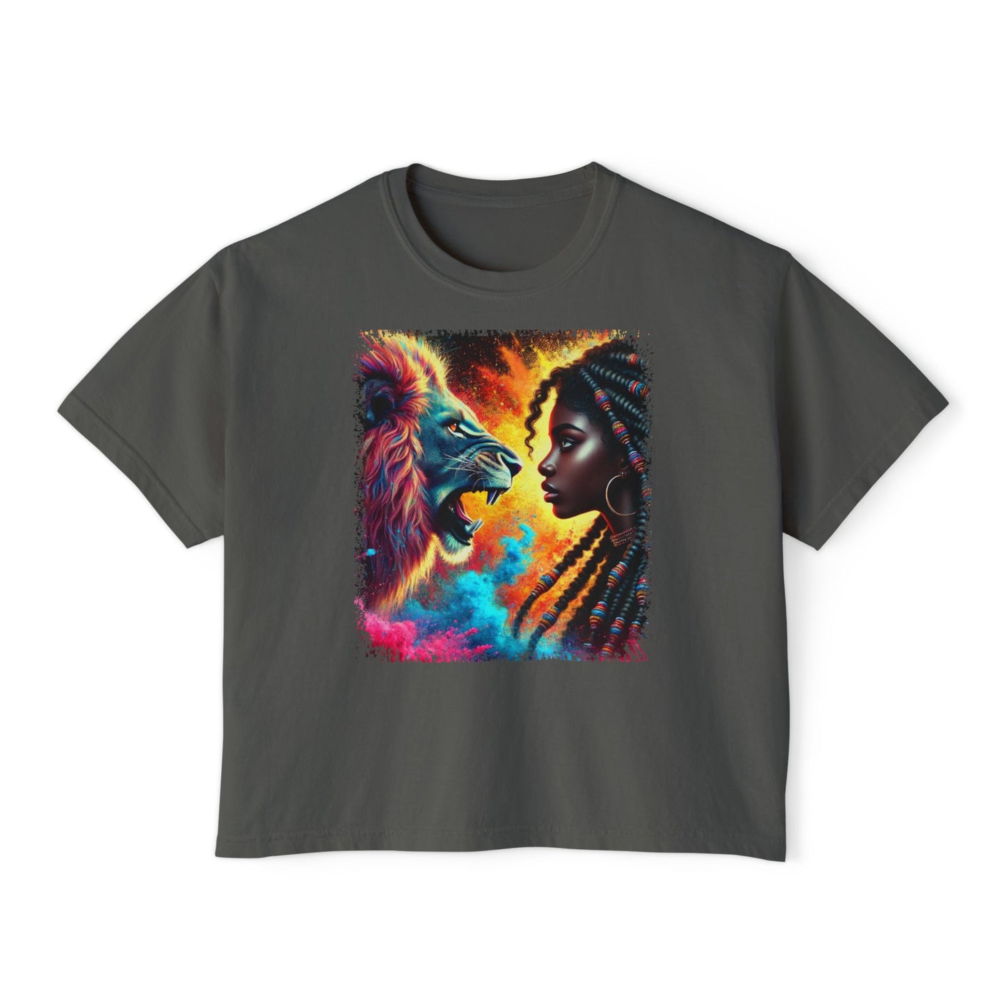 PERSONALIZE The Girl Who Roared in Silence Oversized Boxy Fit Graphic T-shirt