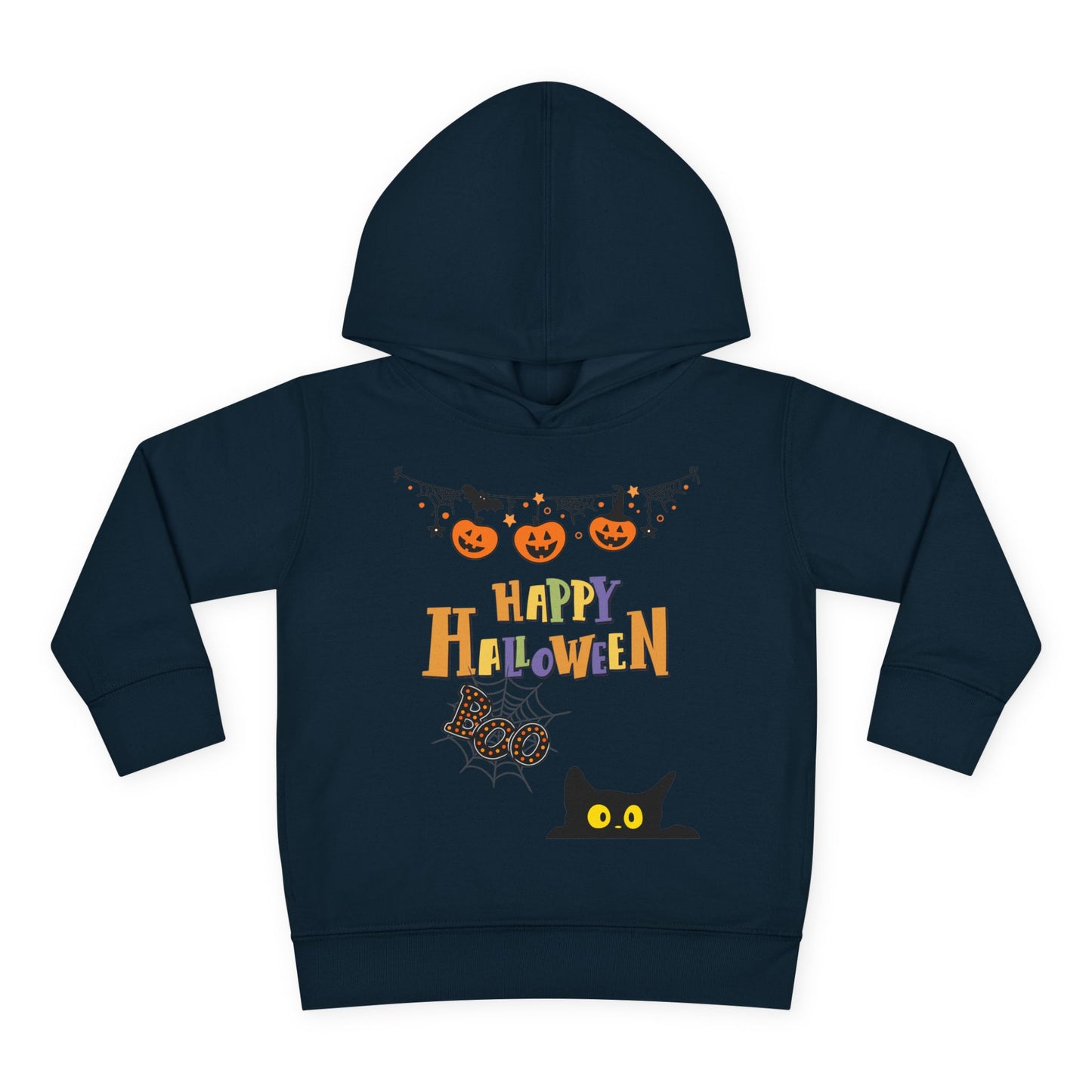 Toddler Black Cat & Pumpkin Patch Fleece Hoodie