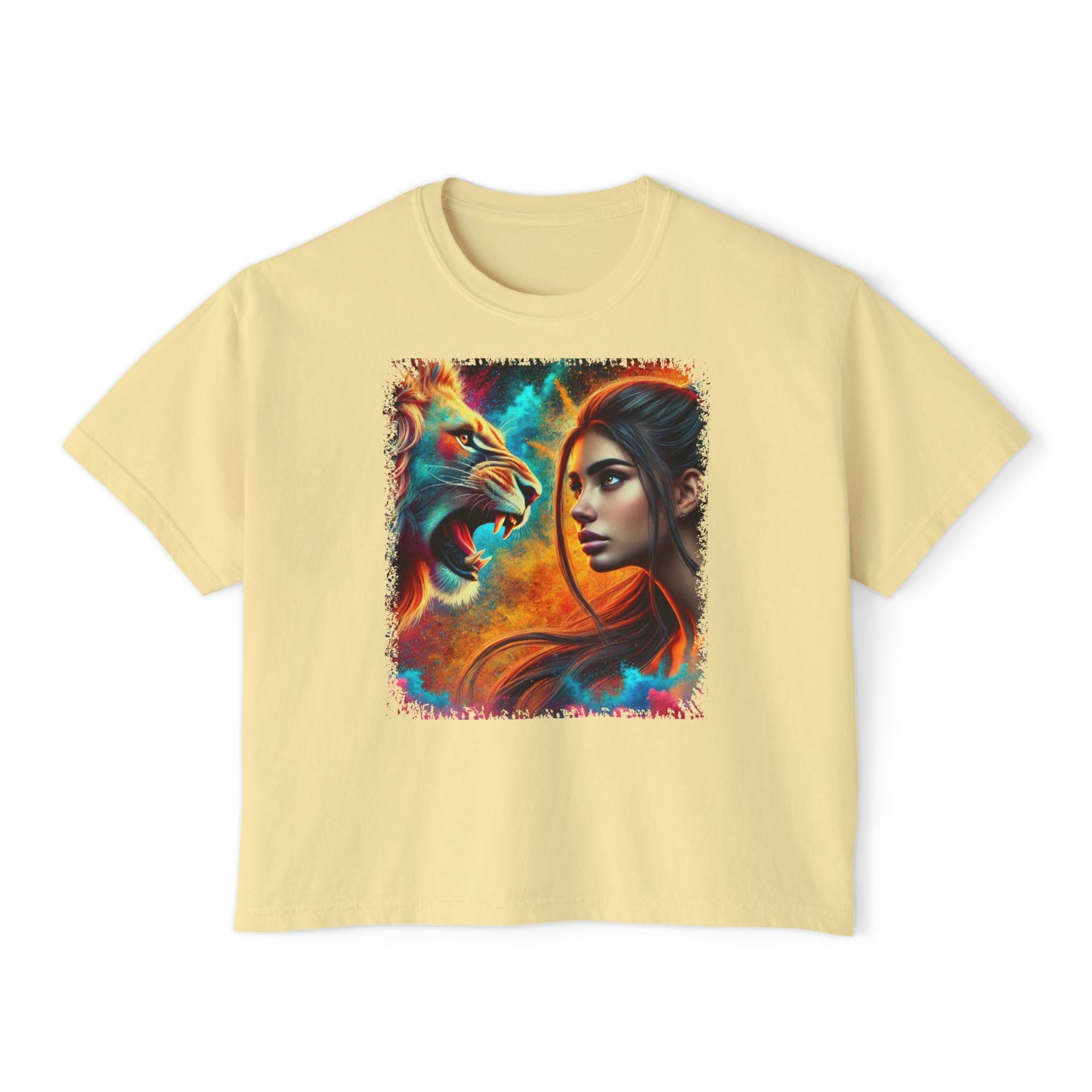 PERSONALIZE Soul of a Lioness Oversized Boxy Fit Graphic T-shirt