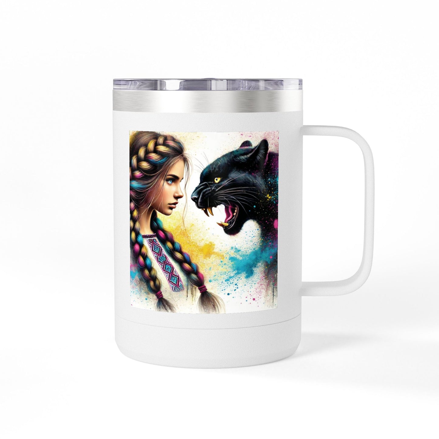 Ukrainian Wild Spirit Girl Mug Tumbler, 15oz