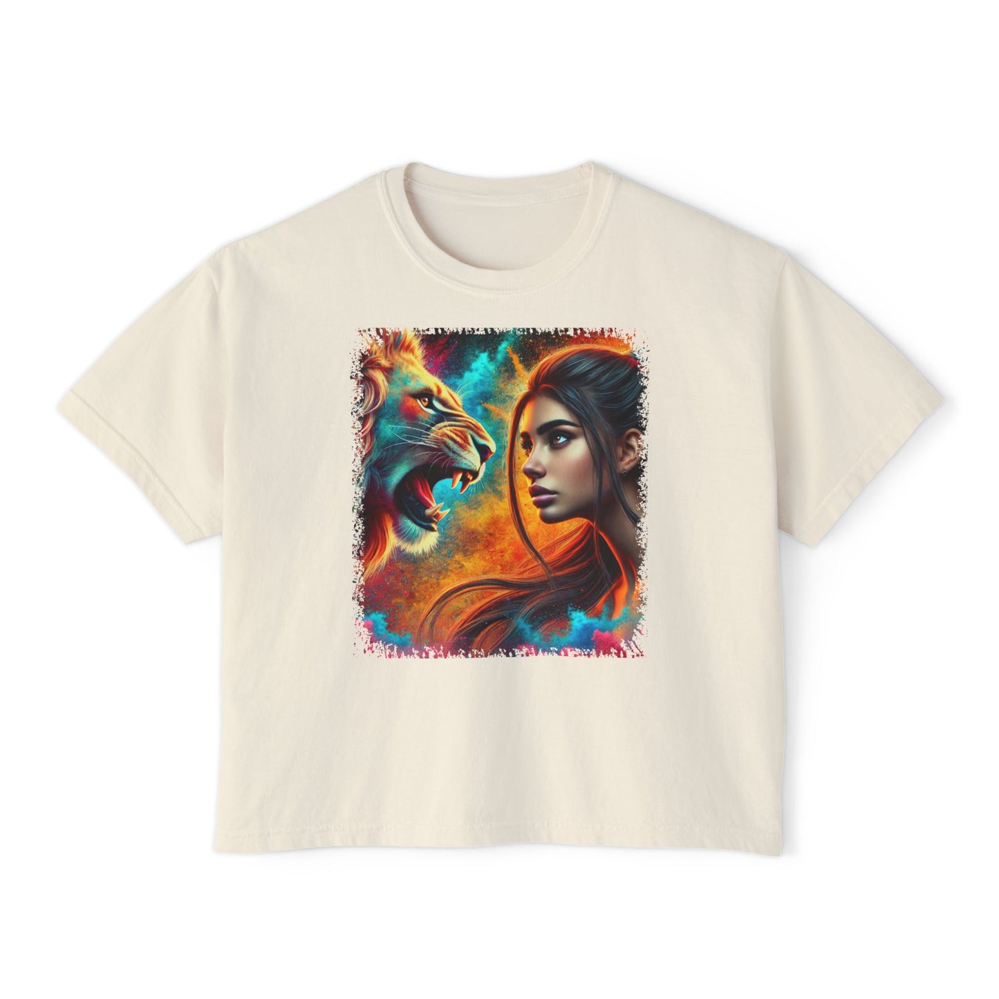 PERSONALIZE Soul of a Lioness Oversized Boxy Fit Graphic T-shirt