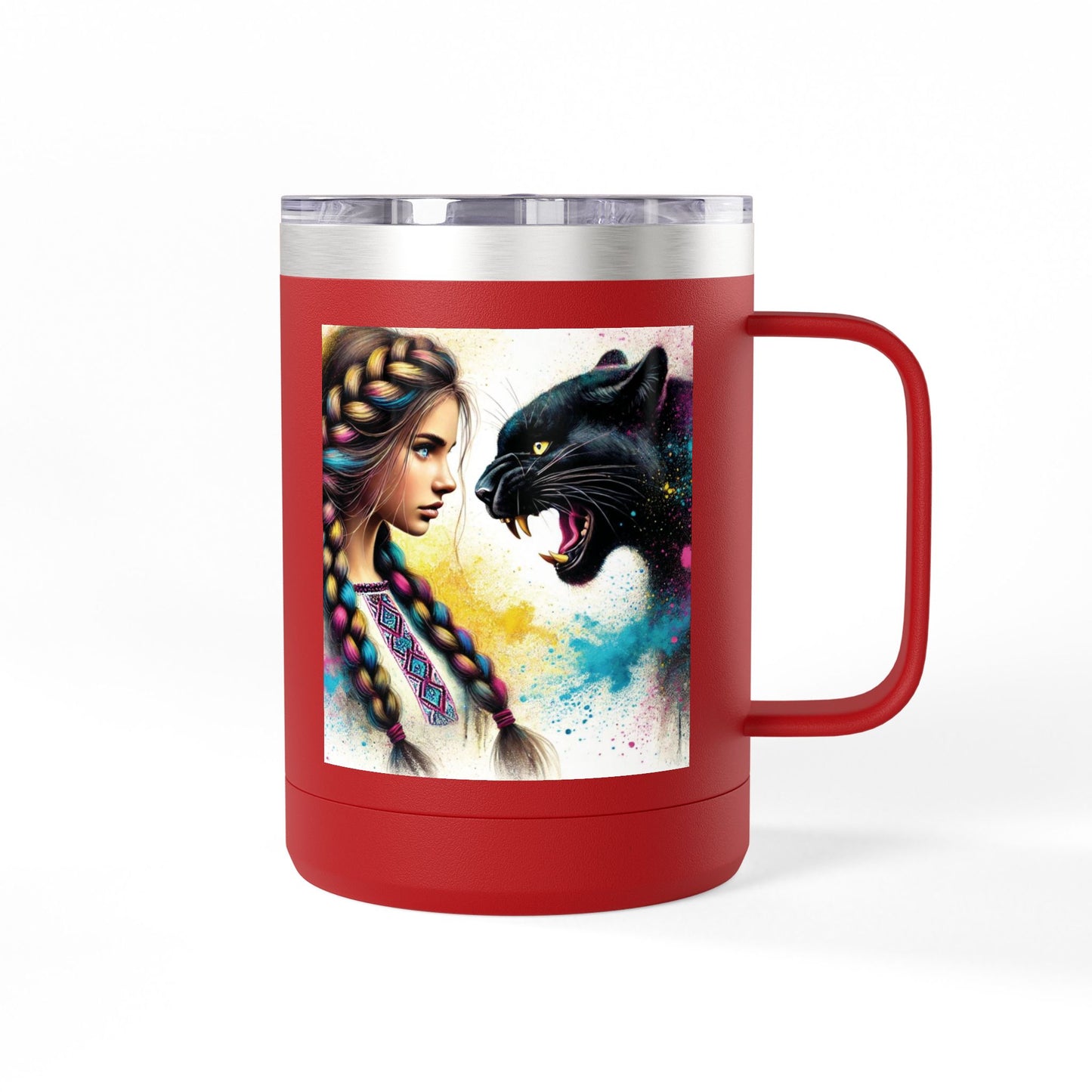 Ukrainian Wild Spirit Girl Mug Tumbler, 15oz