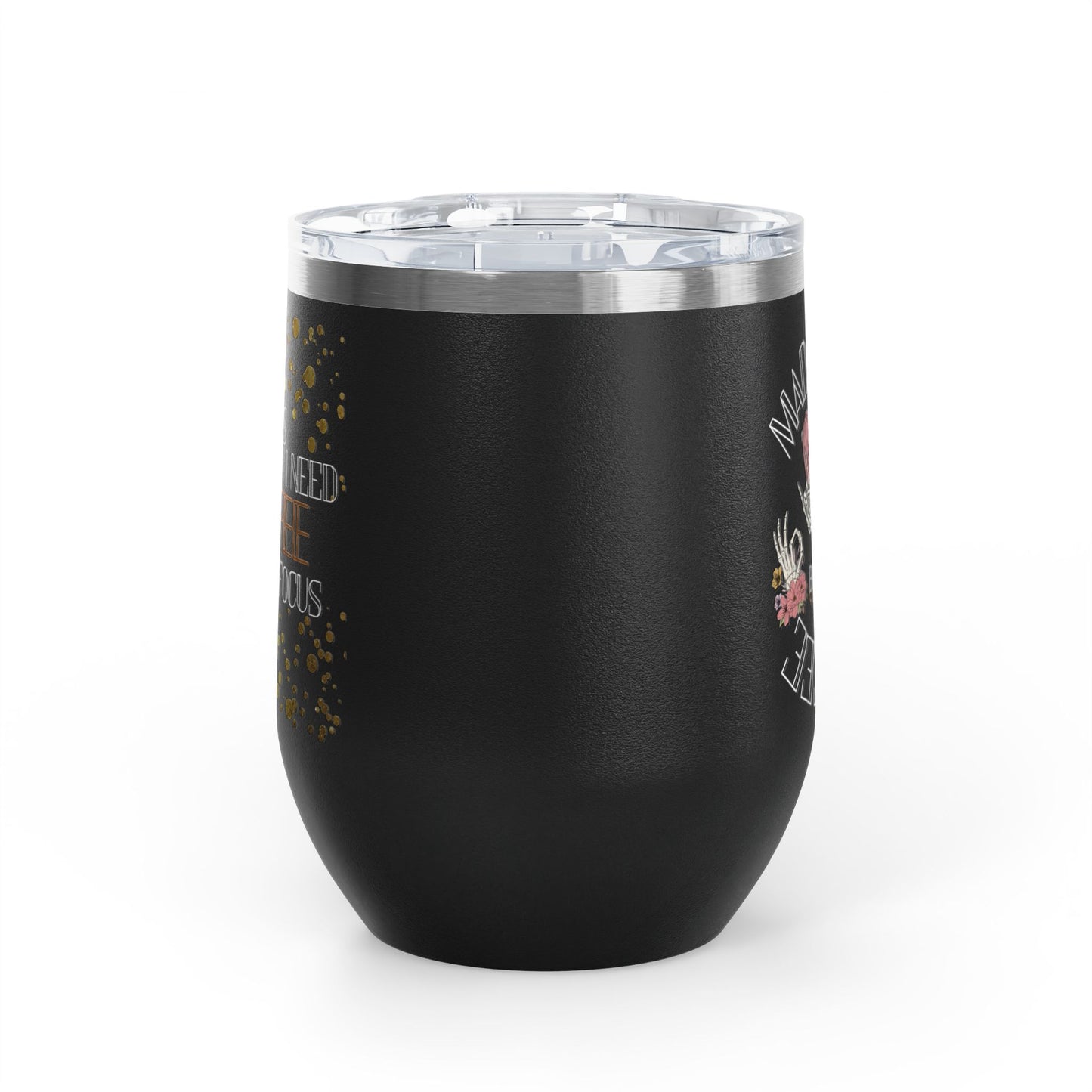 Skull Madness with Flowers Travel Mug 12oz