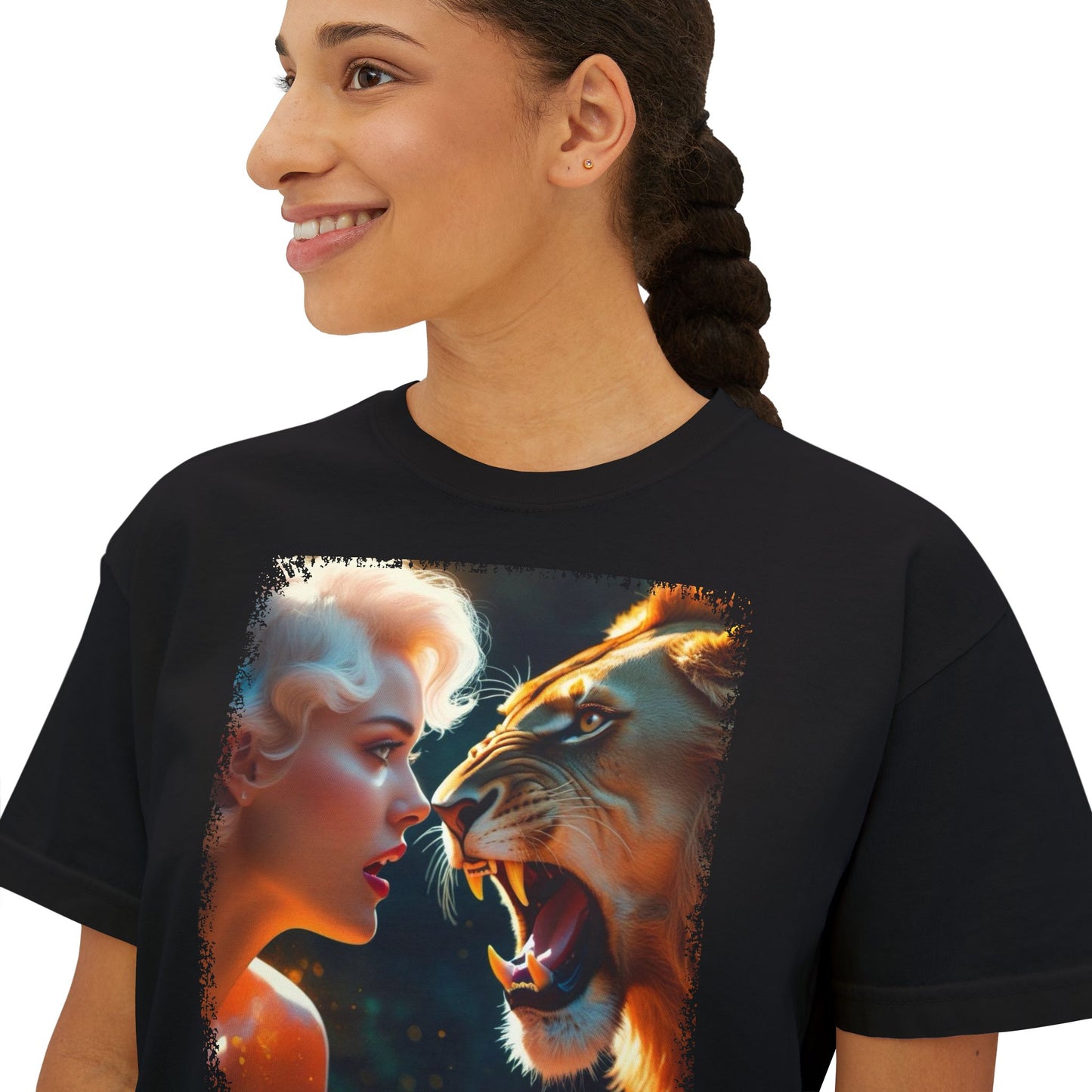 PERSONALIZE Trial by Stare Oversized Boxy Fit Graphic T-shirt