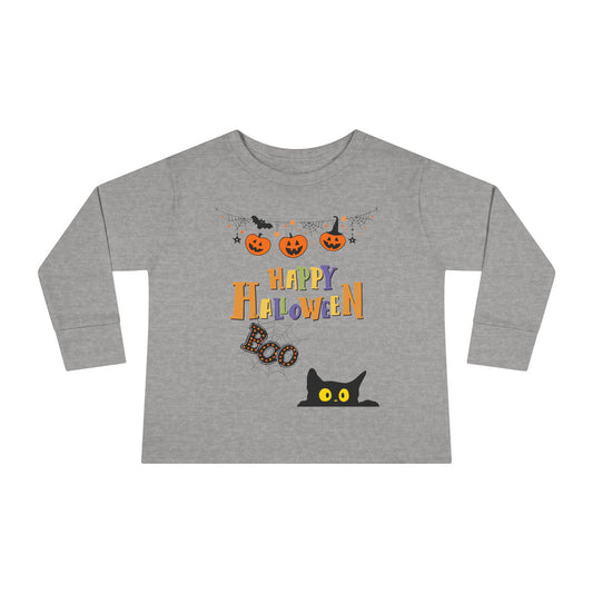 Toddler Long Sleeve Black Cat & Pumpkin Patch