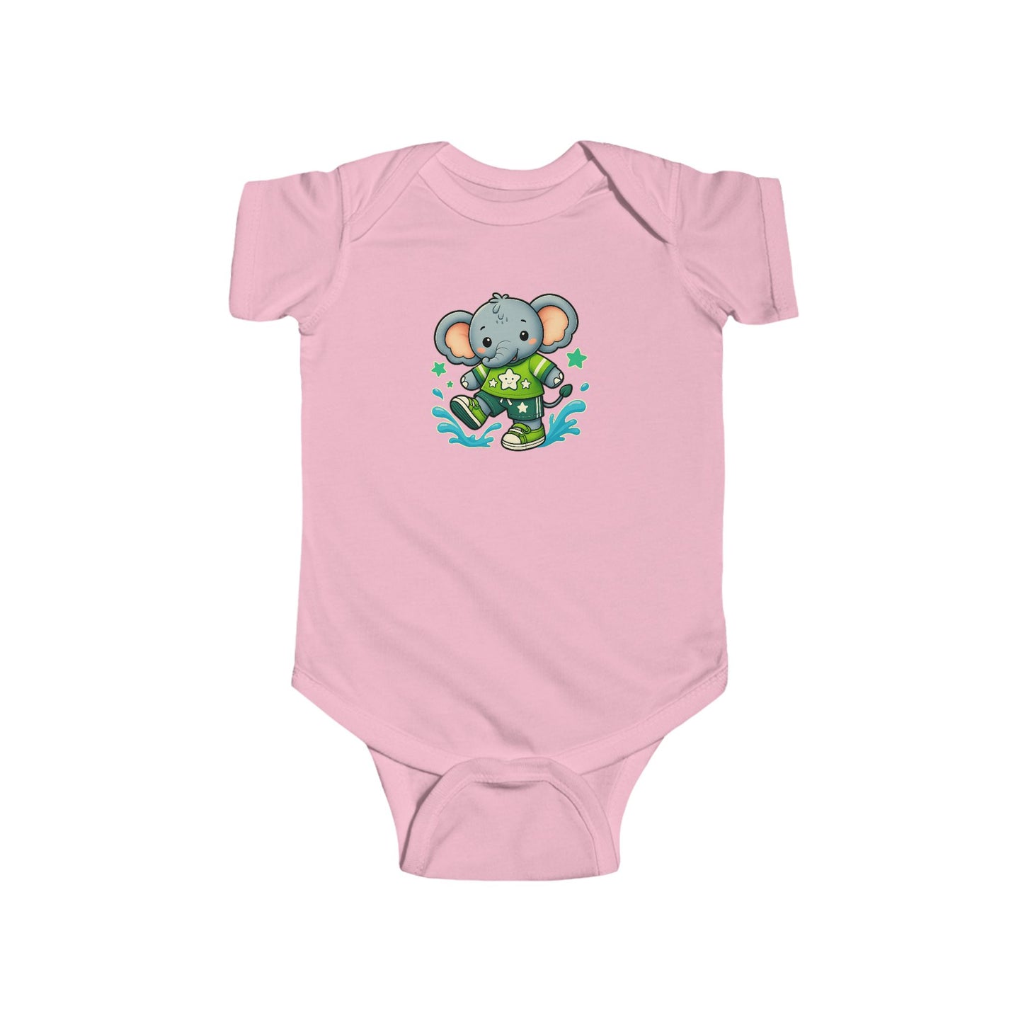 Baby Splash & Dash Elephants Short Sleeve Bodysuit