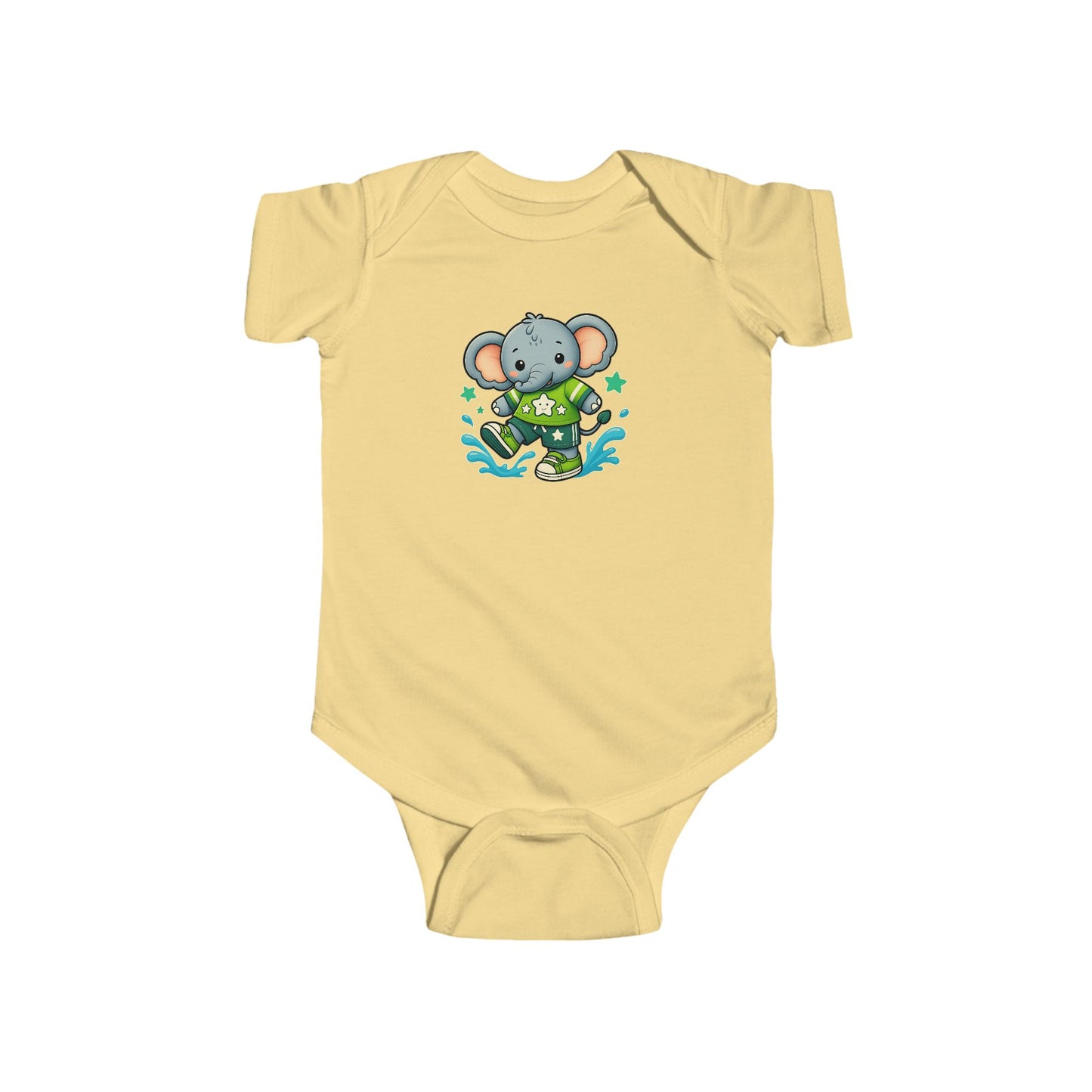 Baby Splash & Dash Elephants Short Sleeve Bodysuit
