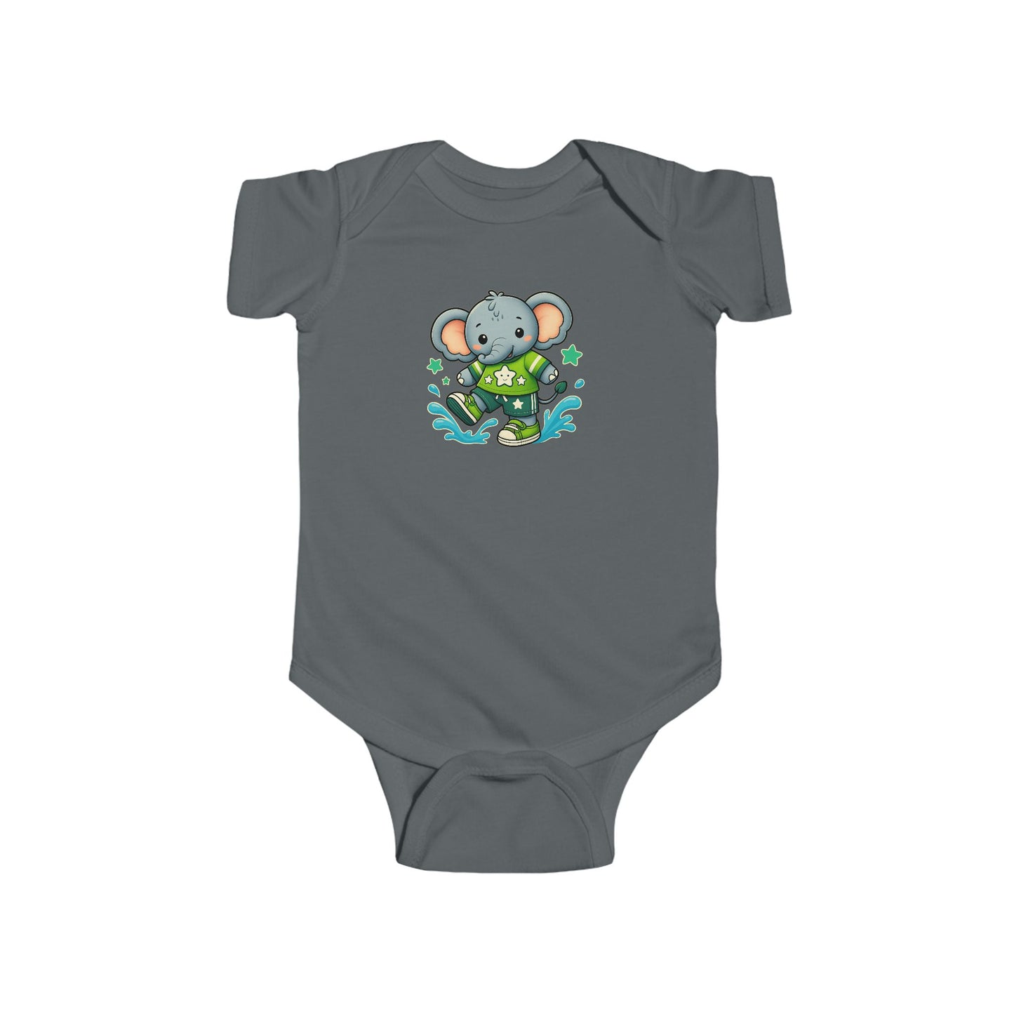 Baby Splash & Dash Elephants Short Sleeve Bodysuit