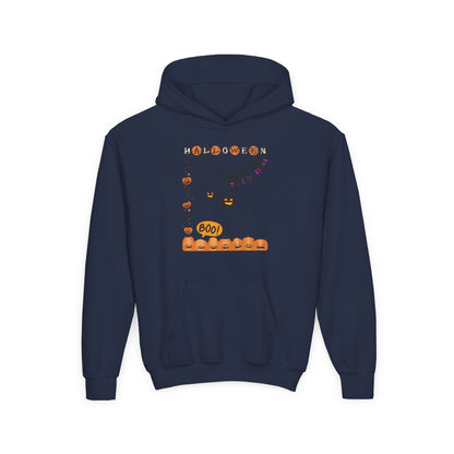 Kids Pumpkin Smile Squad Heavy Blend Cozy Hoodie