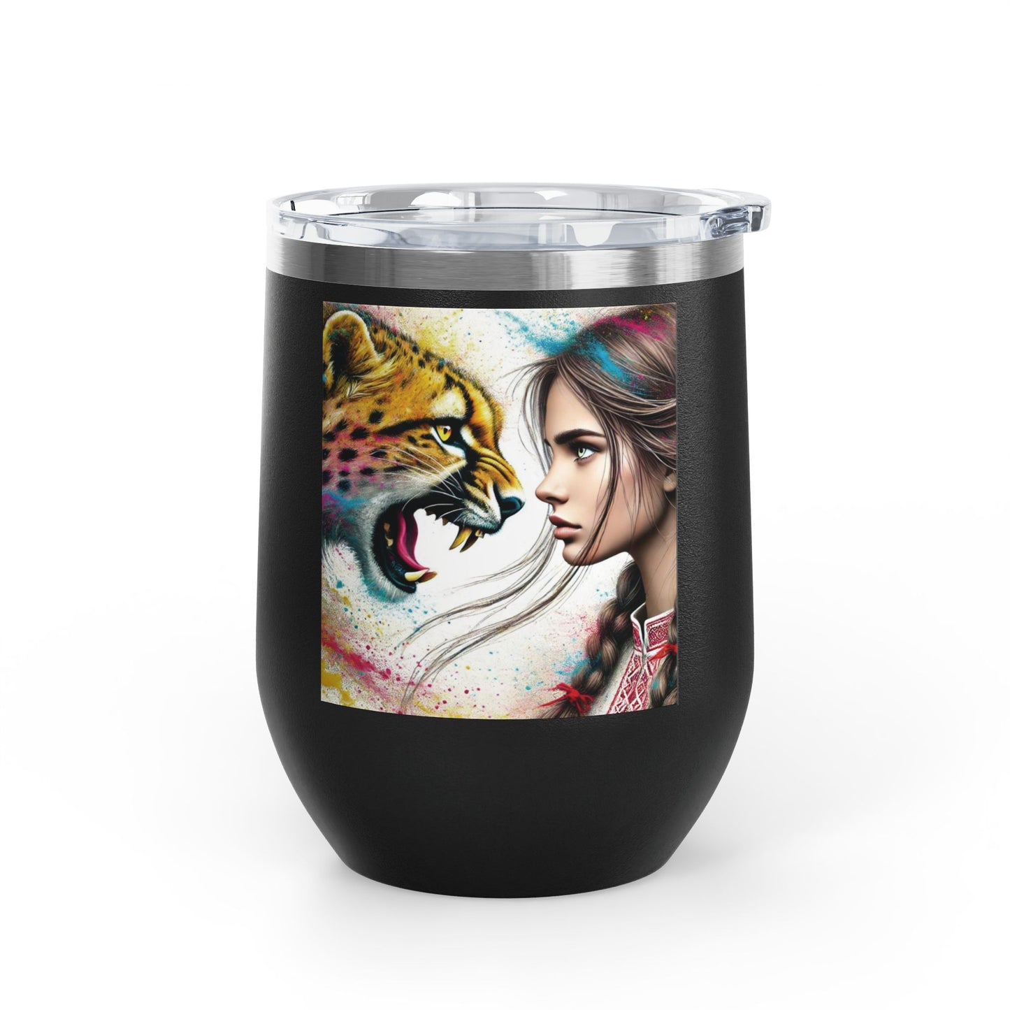 Ukrainian Wild Spirit Girl Travel Mug   Size 12oz