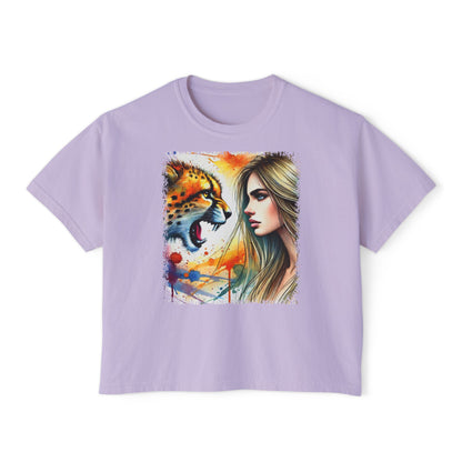 PERSONALIZE She Runs with No Fear - Oversized Boxy Fit Graphic T-shirt