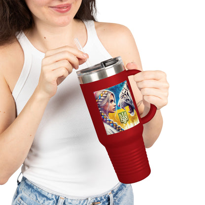 Ukrainian Wild Spirit  Girl Travel Mug, 40oz