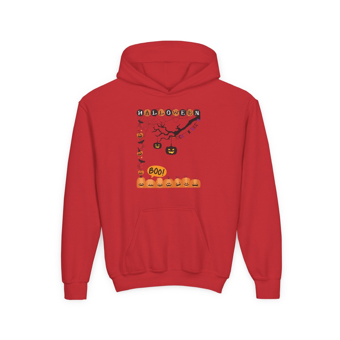Kids Pumpkin Smile Squad Heavy Blend Cozy Hoodie