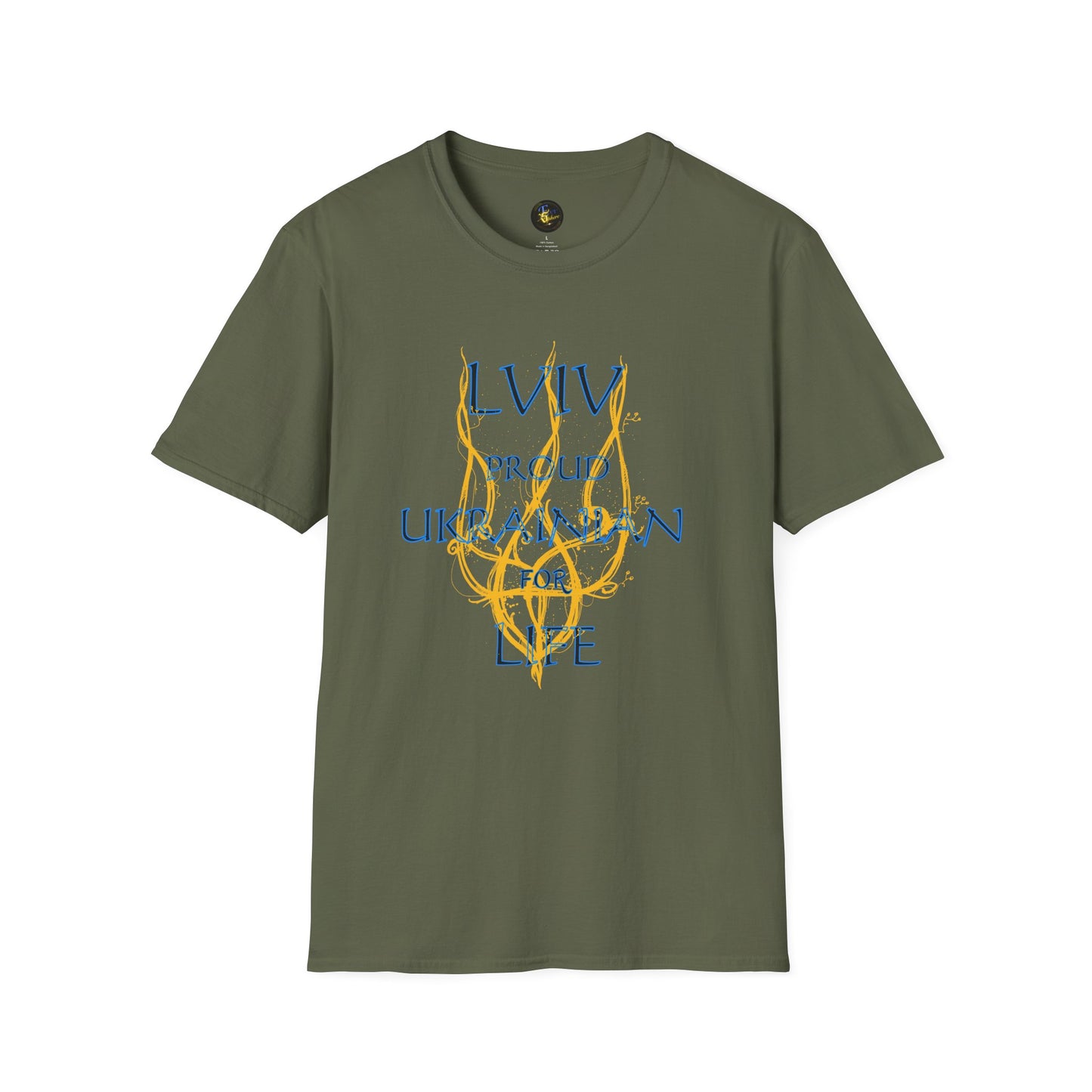 PERSONALIZE Trident of Flame – Slava Ukraini - Unisex Cotton T-Shirt