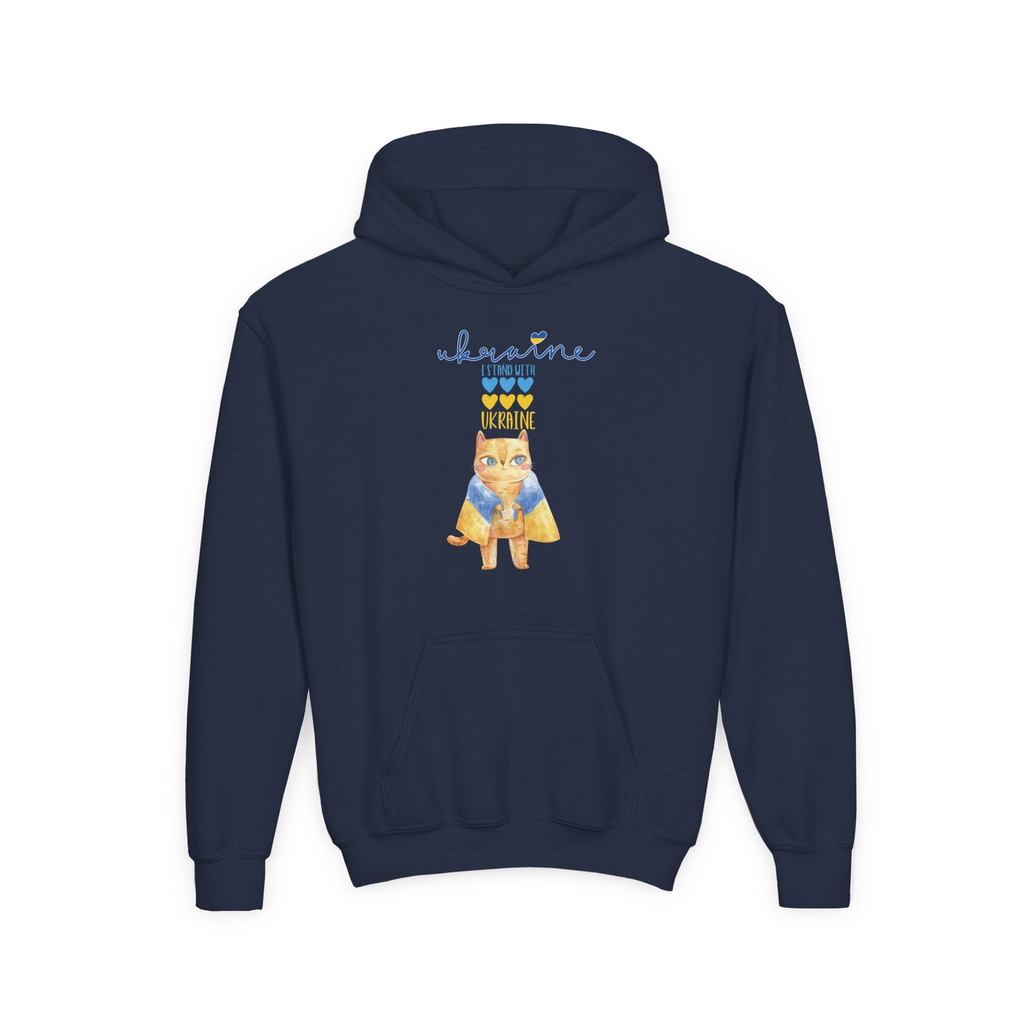 Kids Pride in Blue & Yellow Heavy Blend Cozy Hoodie