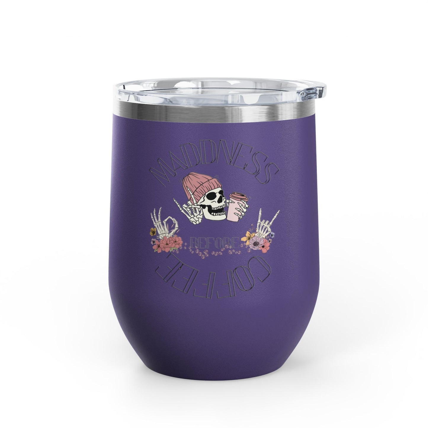 Skull Madness with Flowers Travel Mug 12oz
