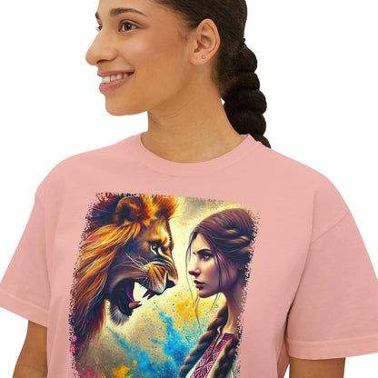 PERSONALIZE Face of Fearlessness Oversized Boxy Fit Graphic T-shirt