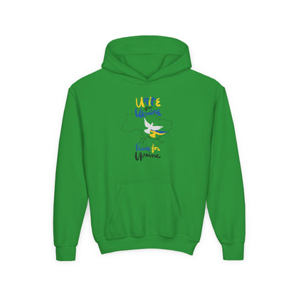 Kids Peace for Ukraine Heavy Blend Cozy Hoodie