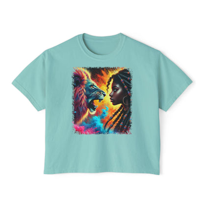 PERSONALIZE The Girl Who Roared in Silence Oversized Boxy Fit Graphic T-shirt