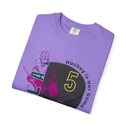 PERSONALIZE Women's Hockey Player Garment-Dyed T-shirt