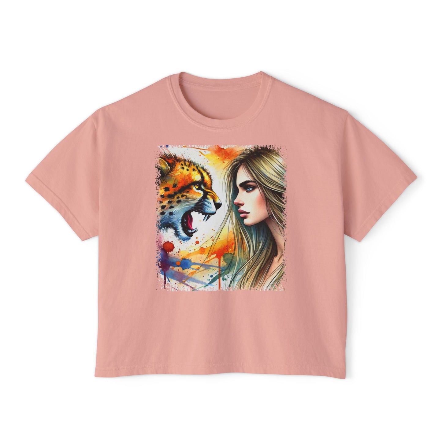 PERSONALIZE She Runs with No Fear - Oversized Boxy Fit Graphic T-shirt