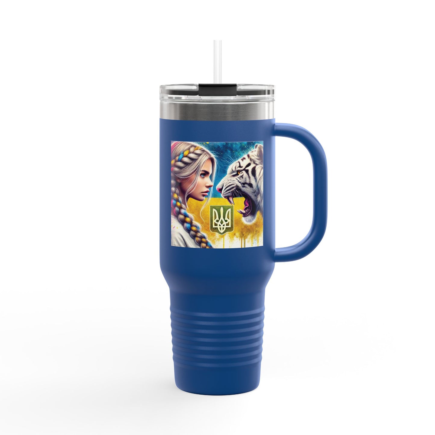 Ukrainian Wild Spirit  Girl Travel Mug, 40oz