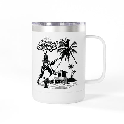 Surfing  Girl Mug Tumbler, 15oz