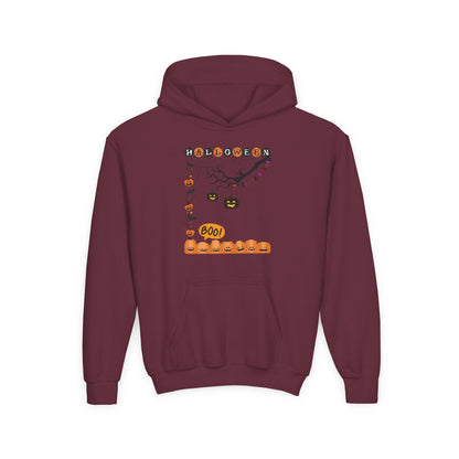 Kids Pumpkin Smile Squad Heavy Blend Cozy Hoodie