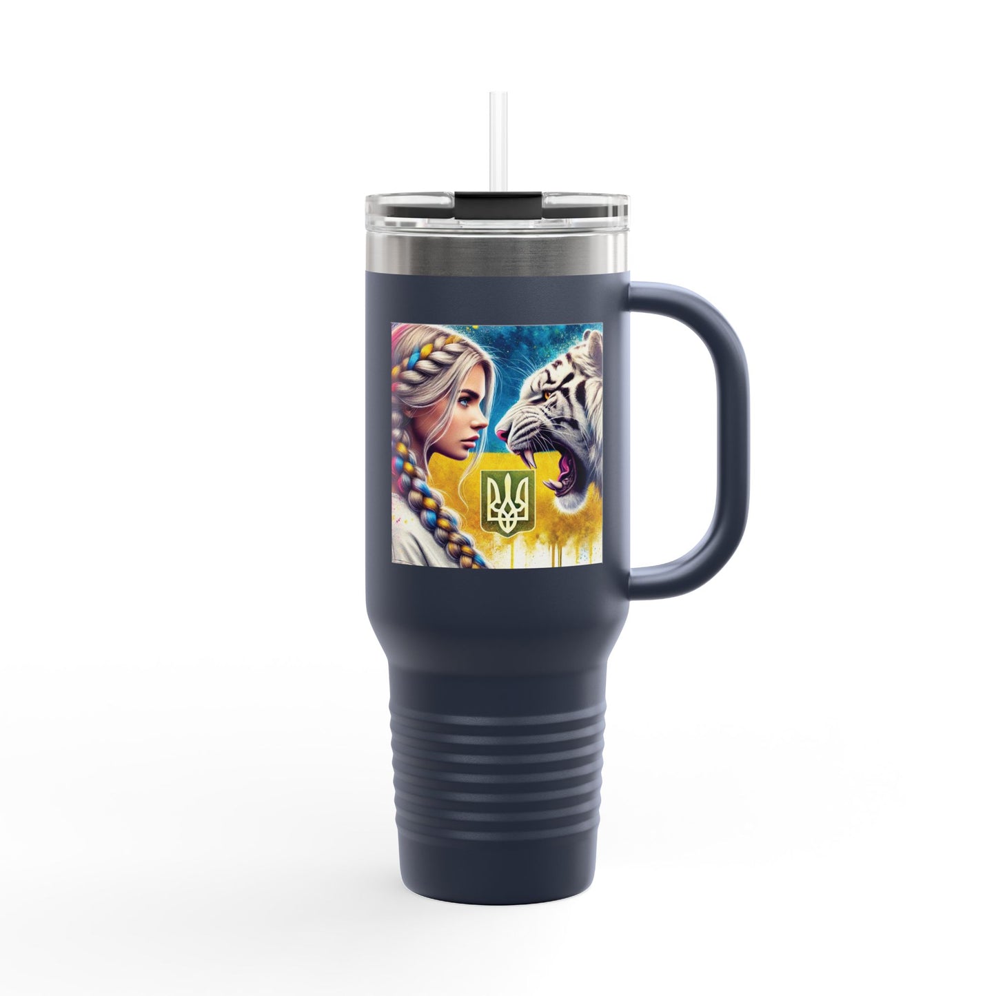 Ukrainian Wild Spirit  Girl Travel Mug, 40oz
