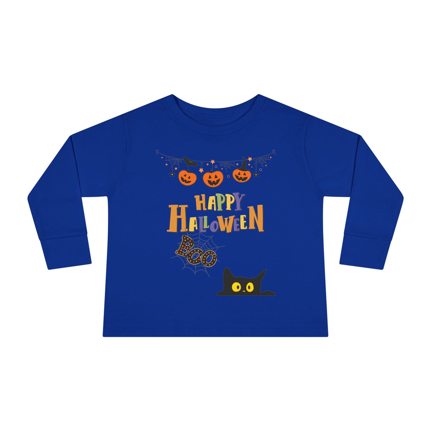 Toddler Long Sleeve Black Cat & Pumpkin Patch